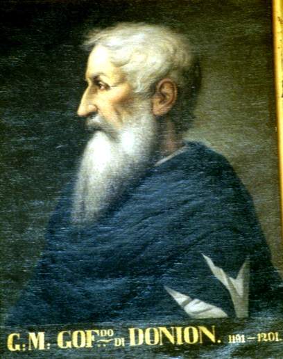 Historical portrait of Geoffrey de Donjon with its original inscription