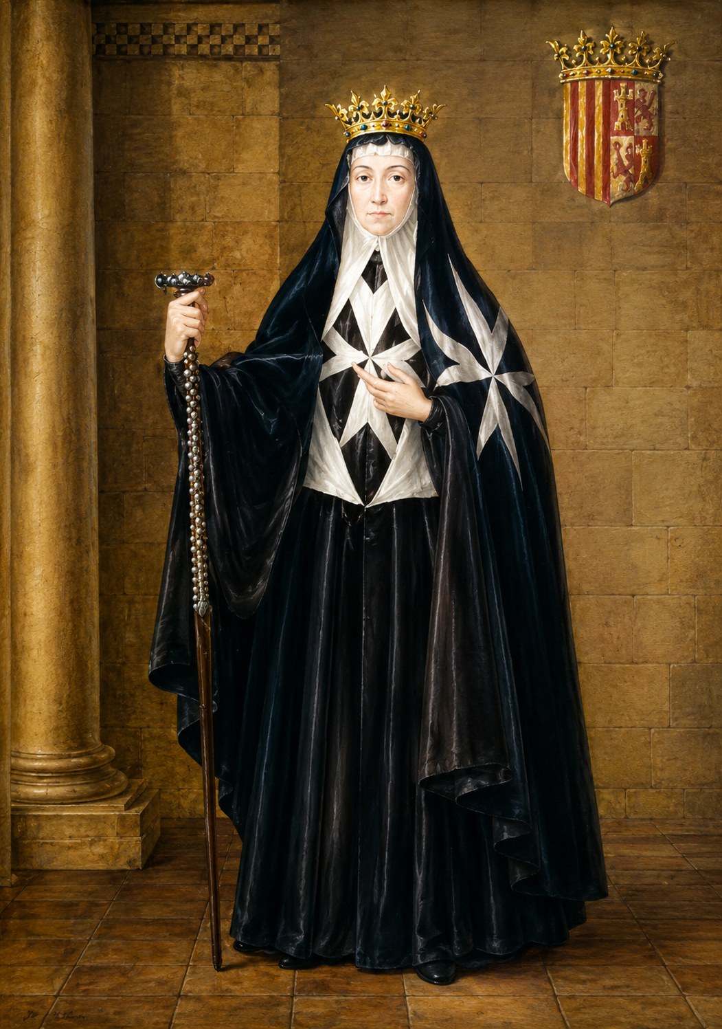 Digitally enhanced depiction of Sancha of Castile, Queen of Aragon, based on a historical portrait