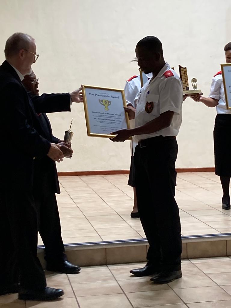 Samuel Bhekuyise Zwane receiving the President’s Award for 2022