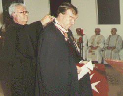 Daniel E. Meehan receiving the Commander’s Cross pro Merito Melitensi on 3 September 1996