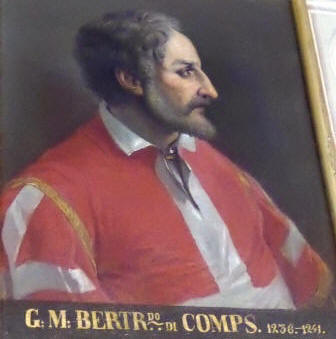 Historical portrait of Bertrand de Comps with its original inscription