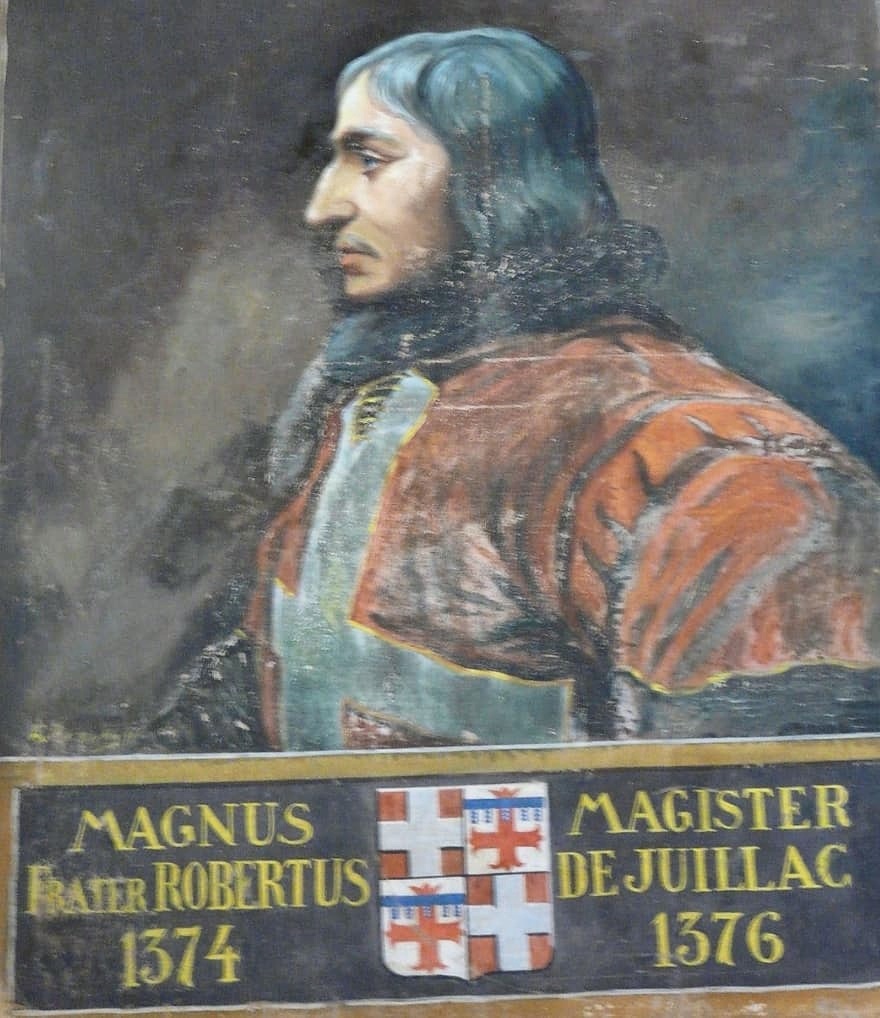 Painted portrait of Robert de Juilly with original inscription