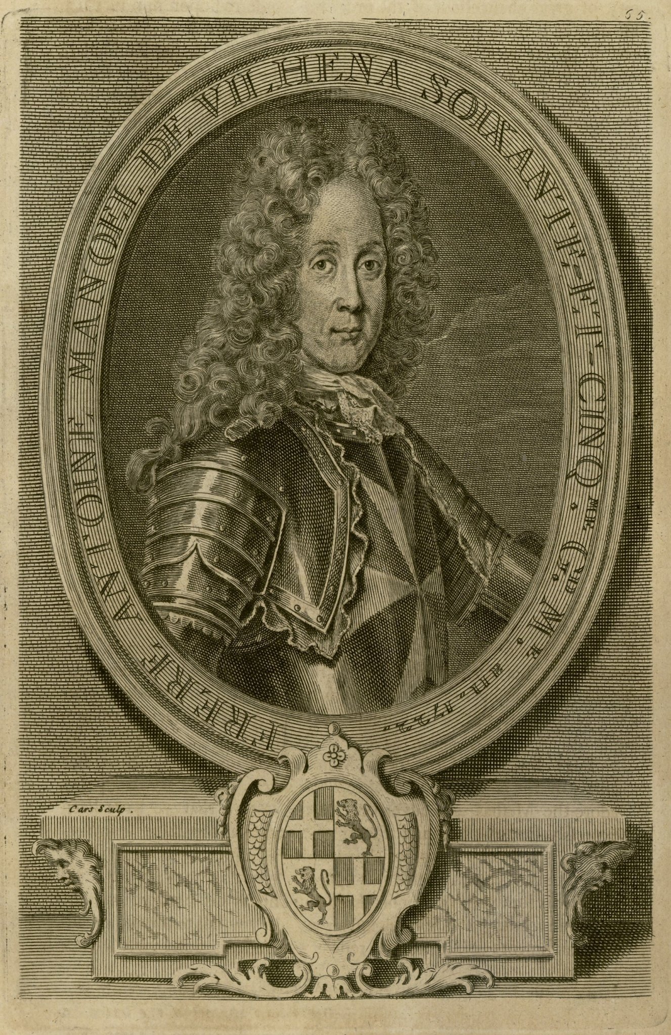 Engraved portrait of Antonio Manoel de Vilhena