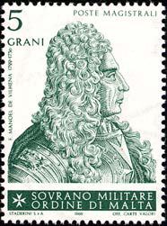 Engraved portrait postage stamp of Antonio Manoel de Vilhena